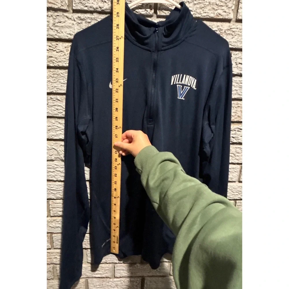 Nike Villanova Wildcats Dri-FIT Quarter Zip Pullover Navy Blue Mens Medium